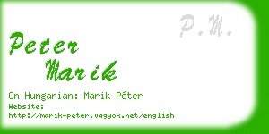 peter marik business card